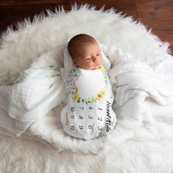 Custom Baby Blanket, Elephant Blanket, Sunflower Blanket, Month Blanket, Baby Blanket, Milestone Blanket, Gift Blanket