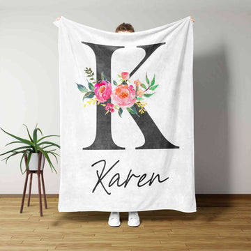 Personalized Name Blanket, Flower Blanket, Baby Blanket, Family Blanket, Blanket For Baby, Gift Blanket