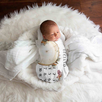 Custom Baby Blanket, Fox Blanket, Flower Blanket, Months Blanket, Wooden Blanket, Baby Blanket, Gift Blanket