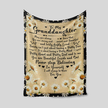 To My Granddaughter Blanket, Daisy Flower Blanket, Family Blanket, Custom Name Blanket, Gift Blanket