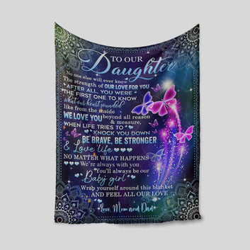 To Our Daughter Blanket, Butterfly Blanket, Heart Blanket, Family Blanket, Custom Name Blanket, Gift Blanket