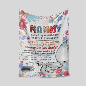 Mommy Blanket, Elephant Blanket, Flower Blanket, Heart Blanket, Custom Name Blanket, Gift Blanket