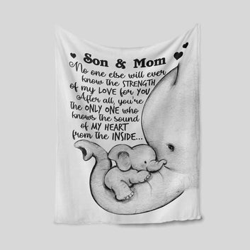 Personalized Name Blanket, Elephant Blanket, Heart Blanket, Family Blanket, Custom Name Blanket
