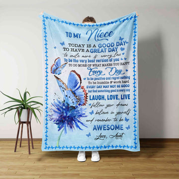 Personalized Name Blanket, To My Niece Blanket, Dandelion Blanket, Butterfly Blanket, Family Blanket