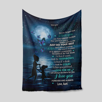 Personalized Name Blanket, To My Niece Blanket, Moon Blanket, Butterfly Blanket, Gift Blanket