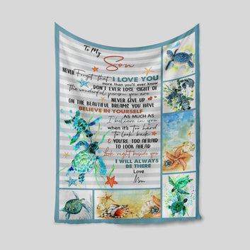 Personalized Name Blanket, To Our Son Blanket, Turtle Blanket, Starfish Blanket, Ocean Blanket