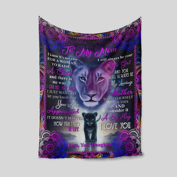 To My Mom Blanket, Mom Blanket, Lion Blanket, From Daughter Blanket, Family Blanket, Custom Name Blanket