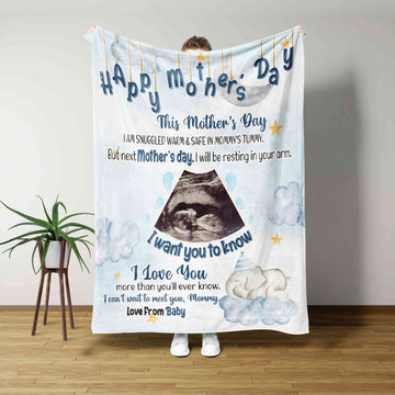 Personalized Image Blanket, Happy Mother’s Day Blanket, Cloud Blanket, Elephant Blanket, Custom Name Blanket