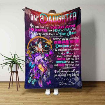 Personalized Name Blanket, To My Daughter Blanket, Butterfly Blanket, Family Blanket, Gift Blanket