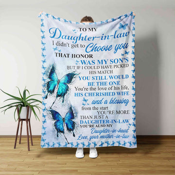 To My Daughter Blanket, Family Blanket, Butterfly Blanket, Custom Name Blanket, Gift Blanket