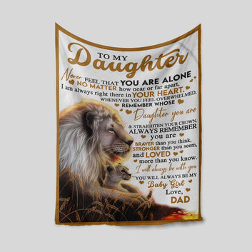 To My Daughter Blanket, Lion Blanket, Family Blanket, Custom Name Blanket, Gift Blanket