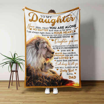 To My Daughter Blanket, Lion Blanket, Family Blanket, Custom Name Blanket, Gift Blanket