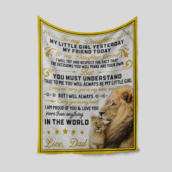 To My Daughter Blanket, Lion Blanket, Family Blanket, Custom Name Blanket, Gift Blanket
