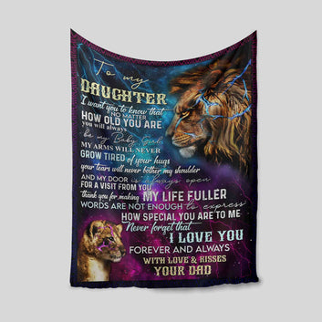 To My Daughter Blanket, Lion Blanket, Galaxy Blanket, Custom Name Blanket, Family Blanket, Gift Blanket