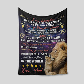 To My Daughter Blanket, Lion Blanket, Star Blanket, Custom Name Blanket, Family Blanket, Gift Blanket