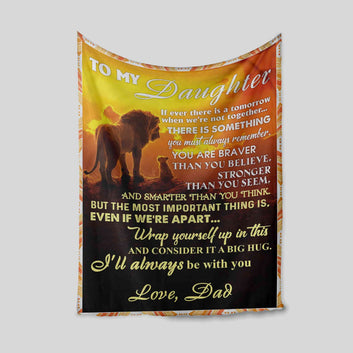 To My Daughter Blanket, Lion Blanket, Sunset Blanket, Custom Name Blanket, Family Blanket, Gift Blanket