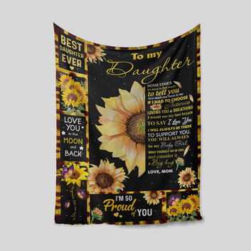 To My Daughter Blanket, Sunflower Blanket, Butterfly Blanket, Collage Blanket, Family Blanket, Gift Blanket