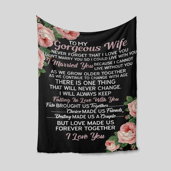 To My Gorgeous Wife Blanket, Family Blanket, Husband And Wife Blanket, Custom Name Blanket, Gift Blanket