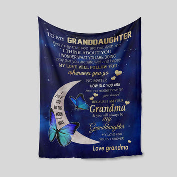 Personalized Name Blanket, To My Emily Blanket, I Love You To The Moon Blanket, Gift Blanket