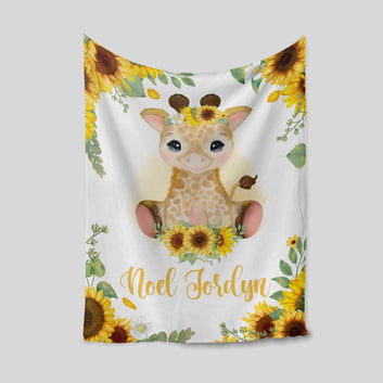 Custom Baby Blanket, Little Giraffe Blanket, Sunflower Blanket, Baby Blanket, Blanket For Baby, Gift Blanket