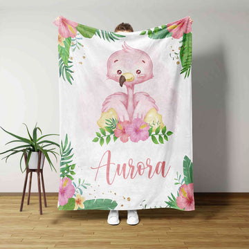 Custom Baby Blanket, Flamingo Blanket, Flower Blanket, Family Blanket, Blanket For Baby, Gift Blanket