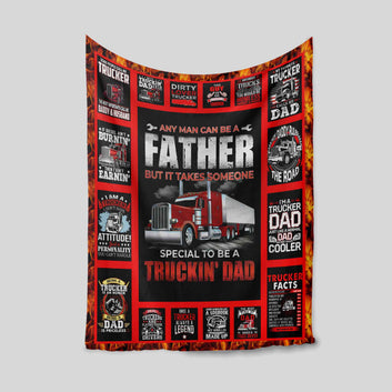 Truckin Dad Blanket, Container Truck Blanket, Dad Blanket, Blanket For Trucker, Wall Art Blanket, Gift Blanket