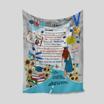 Personalized Name Blanket, To Our Loving Daughter Blanket, Graduation Blanket, Family Blanket, Gift Blanket