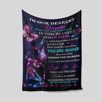 To Our Dearest Blanket, Butterfly Blanket, Heart Blanket, Family Blanket, Custom Name Blanket, Gift Blanket
