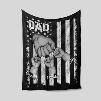Dad Blanket, Grasp Blanket, American Flag Blanket, Family Blanket, Custom Name Blanket, Gift Blanket