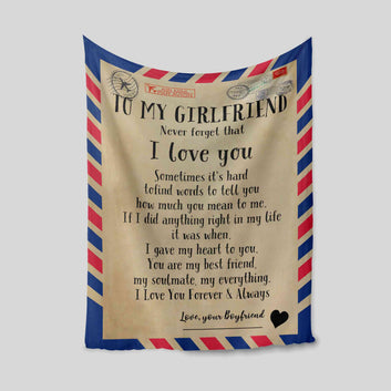 To My Girlfriend Blanket, Letter Blanket, Family Blanket, Custom Name Blanket, Gift Blanket