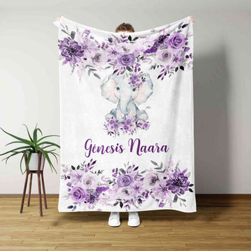 Custom Baby Blanket, Elephant Blanket, Flower Blanket, Rose Blanket, Family Blanket, Blanket For Baby