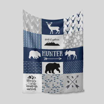 Personalized Name Blanket, Baby Blanket, Bear Blanket, Deer Blanket, Arrow Blanket, Winter Blanket, Gift Blanket