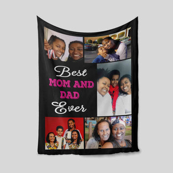 Best Mom And Dad Ever Blanket, Mom Blanket, Dad Blanket, Personalized Image Blanket, Personalized Name Blanket, Family Blanket, Gift Blanket