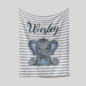 Personalized Name Blanket, Baby Blanket, Elephant Blanket, Family Blanket, Blanket For Baby, Gift Blanket