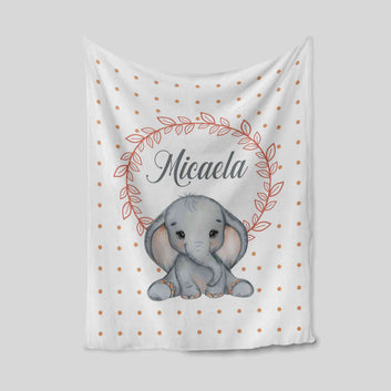 Personalized Name Blanket, Baby Blanket, Elephant Blanket, Family Blanket, Blanket For Baby, Gift Blanket