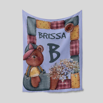 Custom Baby Blanket, Teddy Bear Blanket, Flower Blanket, Family Blanket, Blanket For Baby, Gift Blanket