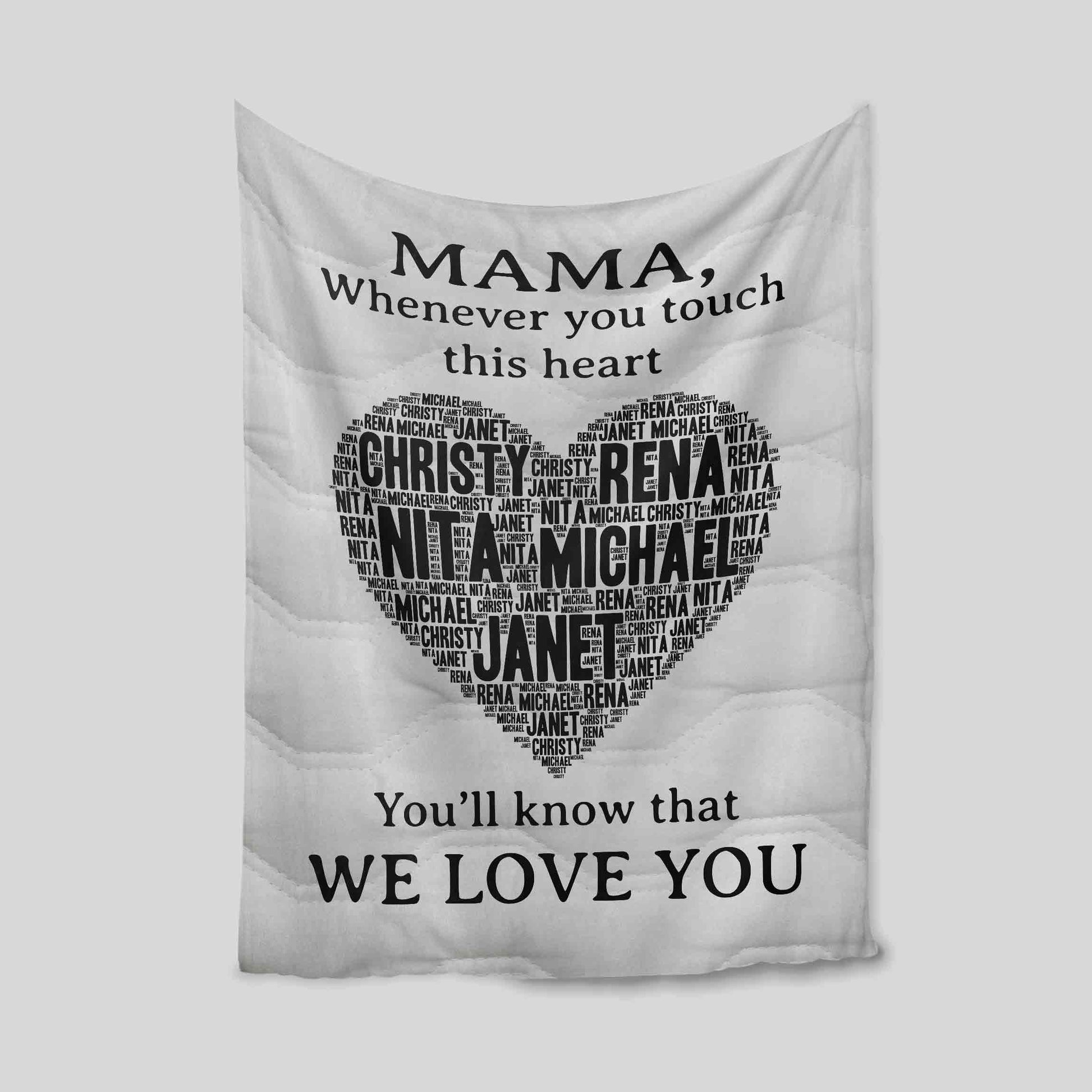 You'll Know That We Love You Blanket, Mama Blanket, Heart Blanket, Custom  Name Blanket, Gift Blanket