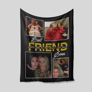 Best Friend Love You To The Moon Blanket, Friendship Blanket, Custom Image Blanket, Gift Blanket