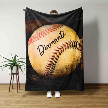 Personalized Name Blanket, Softball Blanket, Baseball Blanket, Family Blanket, Gift Blanket