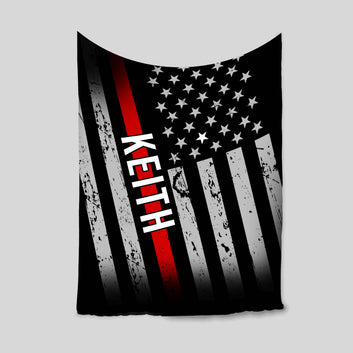 Personalized Name Blanket, American Flag Blanket, Family Blanket, Wall Art Blanket, Gift Blanket