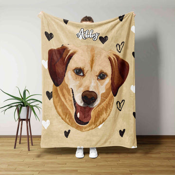 Personalized Name Blanket, Dog Blanket, Labrador Blanket, Pet Blanket, Heart Blanket, Custom Pet Blanket, Blanket For Dog, Gift Blanket