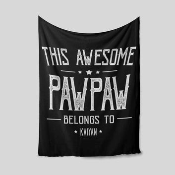 This Awesome Blanket, Pawpaw Blanket, Star Blanket, Custom Name Blanket, Family Blanket, Gift Blanket