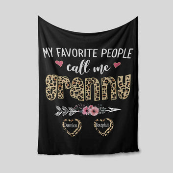 My Favorite People Call Me Blanket, Flower Blanket, Heart Blanket, Custom Name Blanket, Family Blanket, Gift Blanket