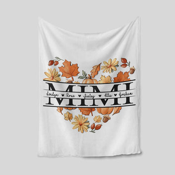 Personalized Name Blanket, Mimi Blanket, Flower Blanket, Pumpkin Blanket, Family Blanket, Gift Blanket
