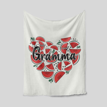 Personalized Name Blanket, Gramma Blanket, Heart Blanket, Watermelon Blanket, Family Blanket, Gift Blanket