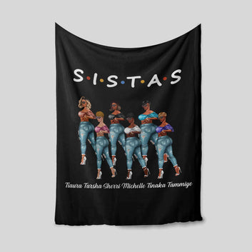 Sistas Blanket, Black Women Blanket, Custom Name Blanket, Family Blanket, Gift Blanket