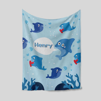 Custom Baby Blanket, Shark Blanket, Ocean Blanket, Baby Blanket, Blanket For Baby, Gift Blanket