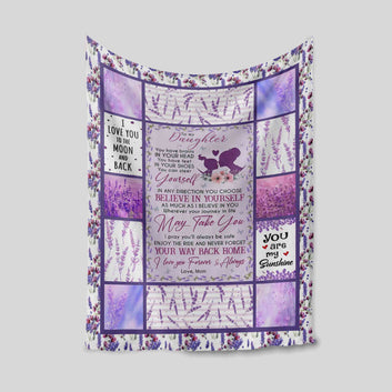 To My Daughter Blanket, Lavender Blanket, Custom Name Blanket, Family Blanket, Gift Blanket