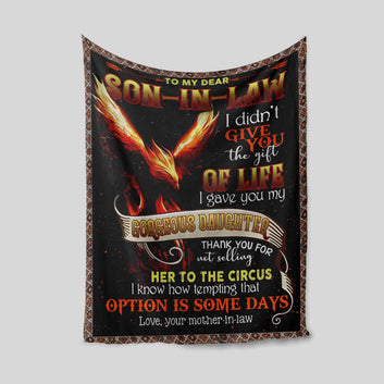 To My Dear Son In Law Blanket, Eagle Blanket, Custom Name Blanket, Family Blanket, Gift Blanket
