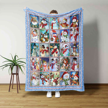 Christmas Blanket, Santa Blanket, Snowman Blanket, Family Blanket, Blanket For Gift